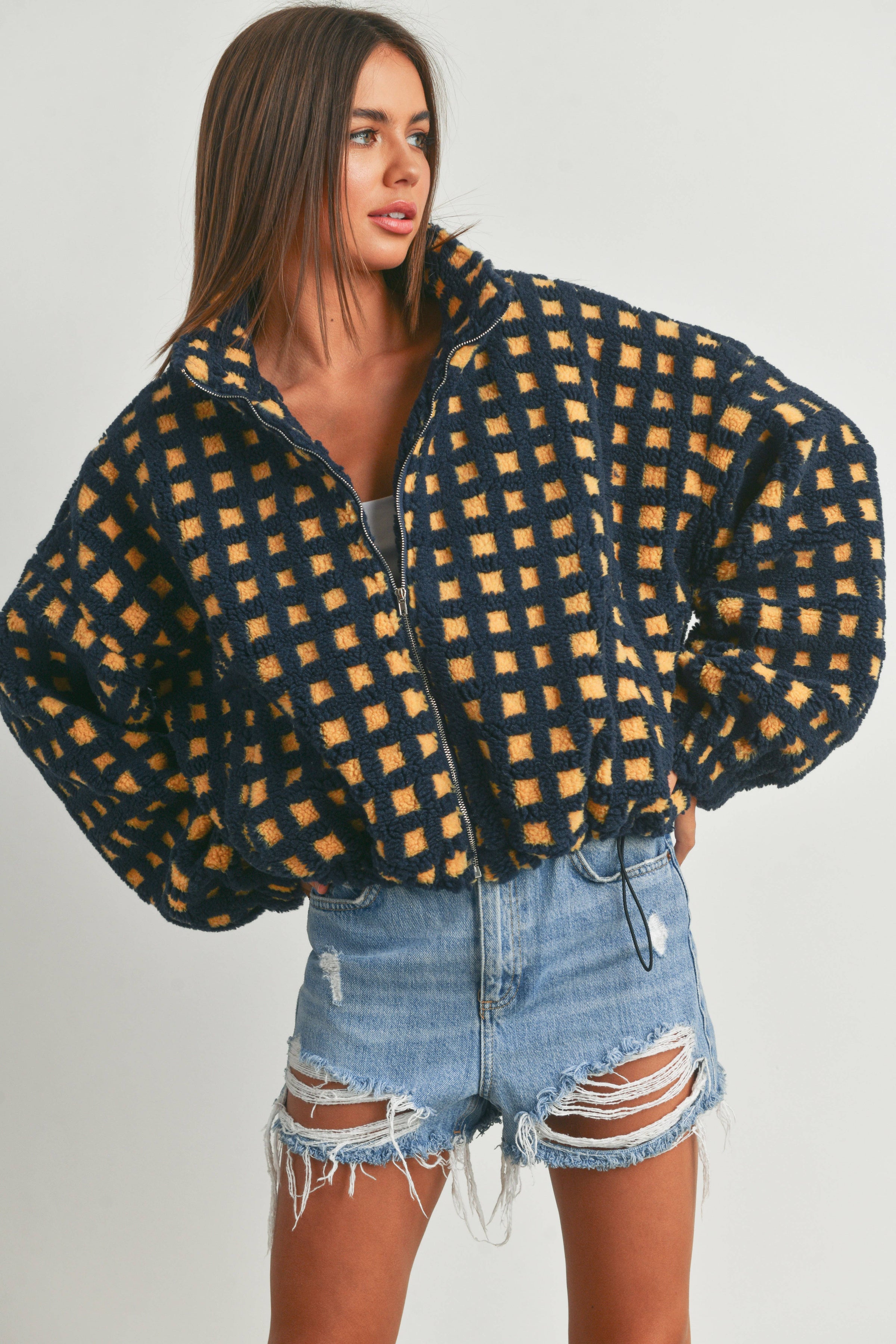 BUTTERMELON - Fuzzy Sherpa Jacket - BMJ7254 | Parlor 318 Salon and