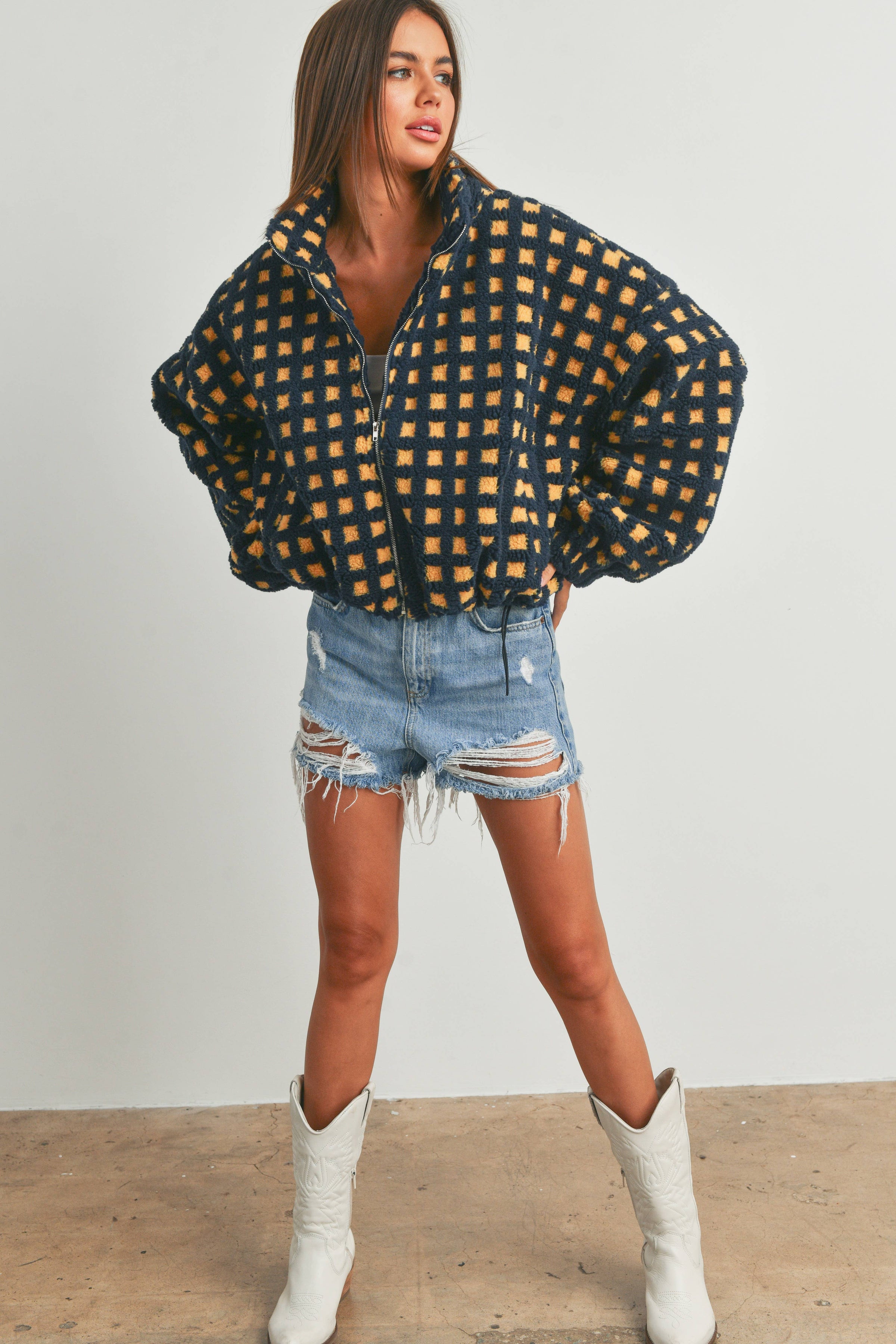 BUTTERMELON - Fuzzy Sherpa Jacket - BMJ7254 | Parlor 318 Salon and